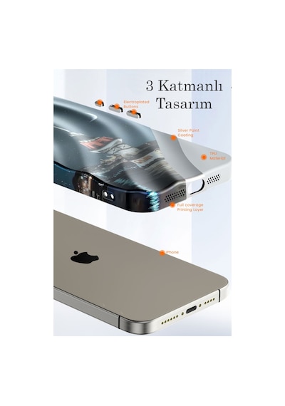 Apple iPhone Uyumlu  Uyumlu 14 Pro Kılıf Crew Desenli Kapak - Çiçek