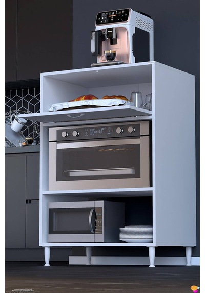 Ceren Çok Amaçlı Mikrodalga Mini Fırın Dolabı Ve Beyaz Mutfak Kiler Düzenleyici Standı 60x119x56 Cm Ceren Çok Amaçlı Mikrodalga Mini Fırın Dolabı Ve Beyaz Mutfak Kiler Düzenleyici Standı 60x119x56 Cm