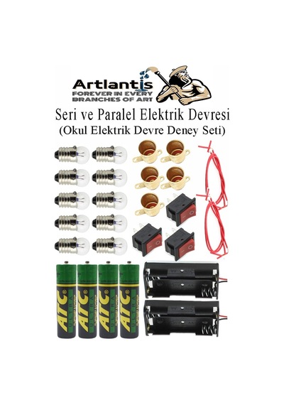 Seri Ve Paralel Basit Elektrik Devresi 1 Paket Deney Seti Sarı Mini Duy 5 Adet Mini Ampul 10 Adet Anahtar İş Eğitimi Set