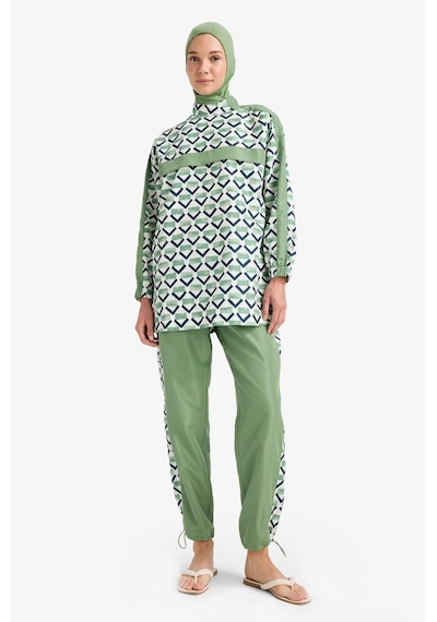 DeFacto Regular Fit Su İtici 3'lü Desenli Burkini Tesettür Mayo Takım E7996AX25HSGN680