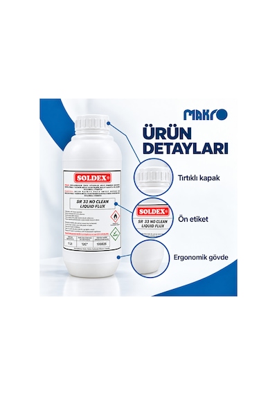 Soldex Sr-33 No Clean Sıvı Flux Lehim Suyu 1 L