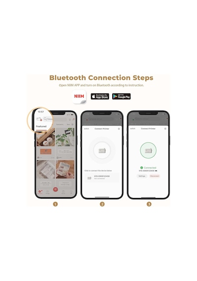 Niimbot H1S Bluetooth Taşınabilir Termal Etiket Yazıcı Bej