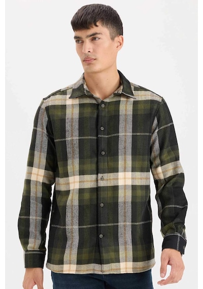 DeFacto Regular Fit Polo Yaka Kareli Flanel Uzun Kollu Gömlek D5835AX24AUNV64 DeFacto Regular Fit Polo Yaka Kareli Flanel Uzun Kollu Gömlek D5835AX24AUNV64