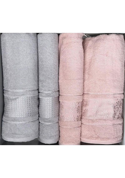 Özdilek Blossom Best Set Hamam Takımı Pembe-gri Çok Renkli
