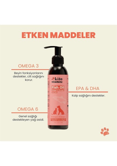 Balık Yağı 200 Ml Kedi Ve Köpekler İçin Omega 3 & 6 İçerikli Deri, Tüy, Eklem Ve Sağlığı Destekleyici Balık Yağı