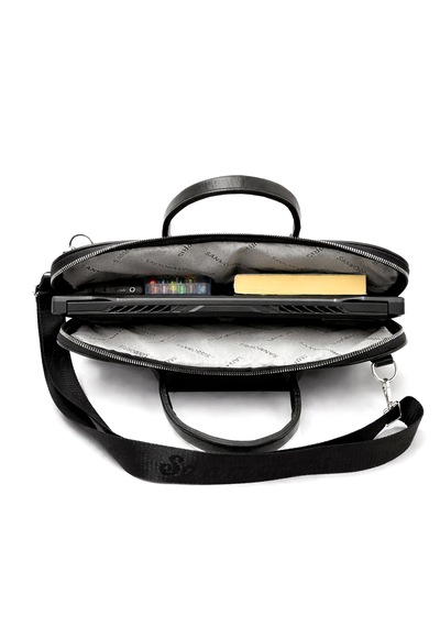 Sanmorris Unisex 15.6 İnç Uyumlu Suni Deri Darbe Korumalı Laptop Ve Evrak Çantası 1446 Siyah