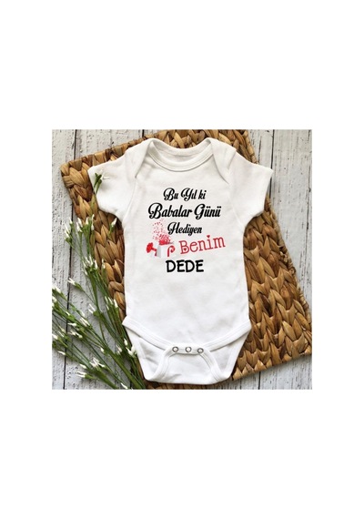 Babylimon Unisex Bebek Beyaz Bu Yıl Ki Babalar Günü Hediyen Benim Dede Baskılı Yarım Kollu Body & Zıbın Beyaz - 101523654 Beyaz