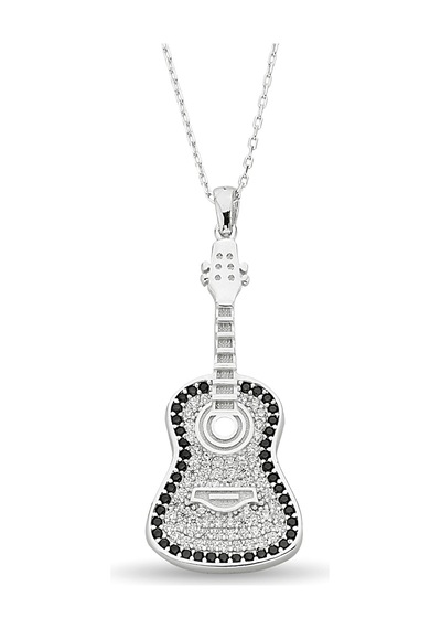 925 Ayar Gümüş Gitar Kolye - 23174001 Gümüş