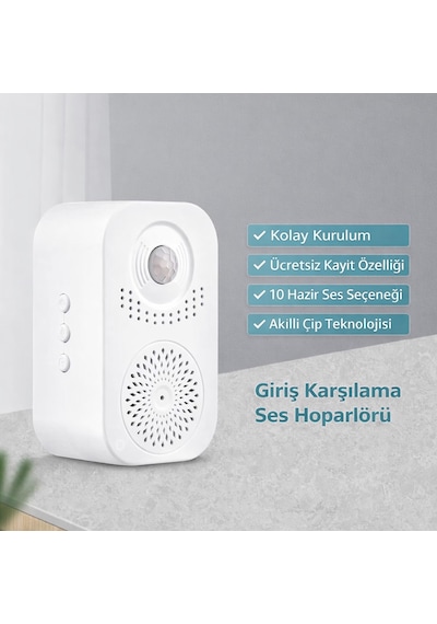 Şarjlı Sesli İkaz Akıllı Kapı Sensörü, Mağaza, Ofis, Depo, Ev,