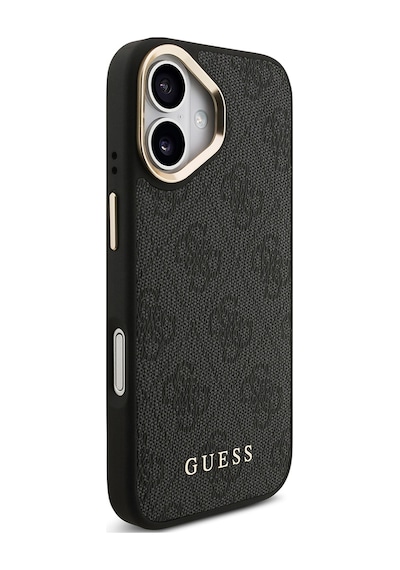 Apple Uyumlu iPhone 17 Kılıf Guess Lisanslı M-safe Şarj Özellikli Askılı Ve 4g Logo Kartlıklı Kapak Siyah Siyah
