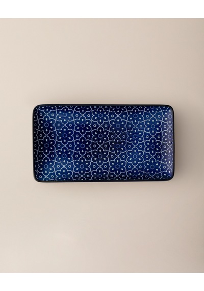 Reve Bleu Mais Dikdörtgen Tabak - 22 Cm - Mavi/beyaz 8684427225332 Çok Renkli
