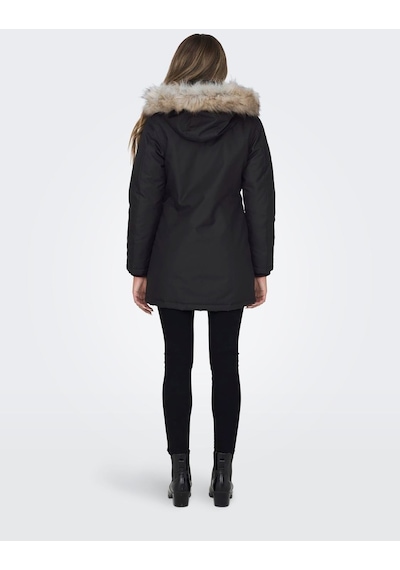 Only Bayan Uzun Mont Kapüşonlu Parka 15300633 Siyah