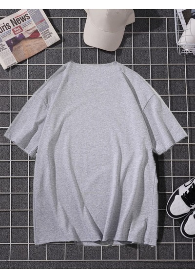 Startmore Oversize Unisex Gri Sevimli Minik Kedi Baskılı T-shirt