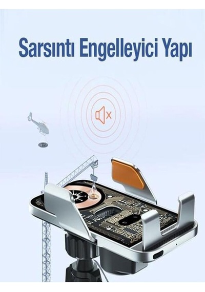 15w Sensörlü Araç İçi Wireless Şarjlı Telefon Tutucu Elite Şeffaf Süper Sessiz Tasarım 2 Mixed