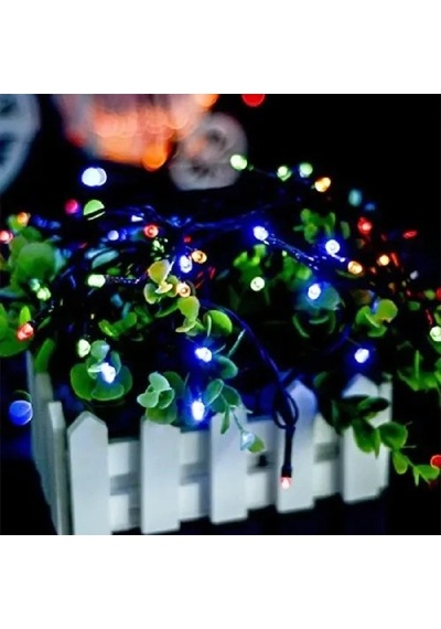 Hubrendy Emin 10m 100 Led Pilli 2 Kademeli Rgb Işık Siyah Kablo