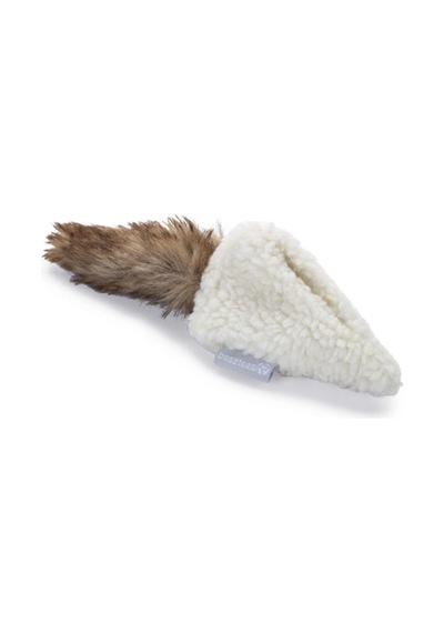 Kedi Oyuncağı, Tüylü Peluş, Kediotu Cepli, 20cm Açık Bej