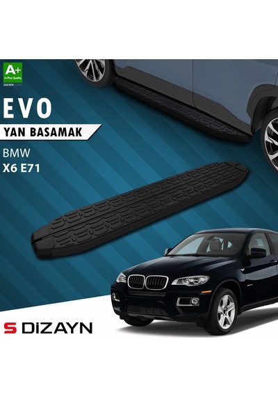 S-dizayn Bmw X6 E71 Evo Siyah Yan Basamak 193 Cm 2008-2014 A+ Kalite