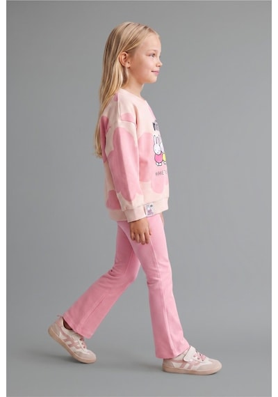 Defacto Miffy Baskılı Sweatshirt Üst İspanyol Paça Pantolon Alt 2li Takım Kız Bebek I2162a526auer233 Ekru-er233