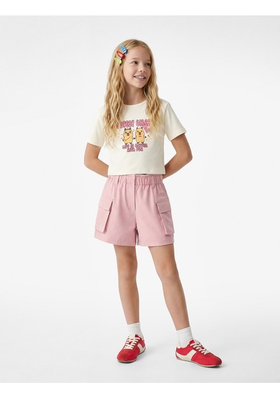 Koton Kısa Kollu Slim Fit Bisiklet Yaka Pamuklu Crop Baskılı Tişört Ekru 6skg10480ak Koton Kısa Kollu Slim Fit Bisiklet Yaka Pamuklu Crop Baskılı Tişört Ekru 6skg10480ak
