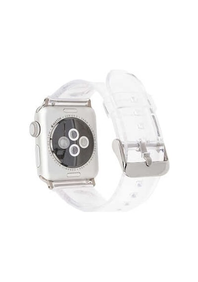 Apple Uyumlu  Watch 7 41mm Krd-13 Şeffaf Silikon Kordon