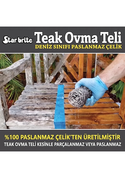 Starbrite - Tik Ovma Teli ''magic Scrub'' Paslanmaz Çelik : Tik Ahşaplardaki İnatçı Kir Ve Küflere Karşı Profesyonel Çözüm