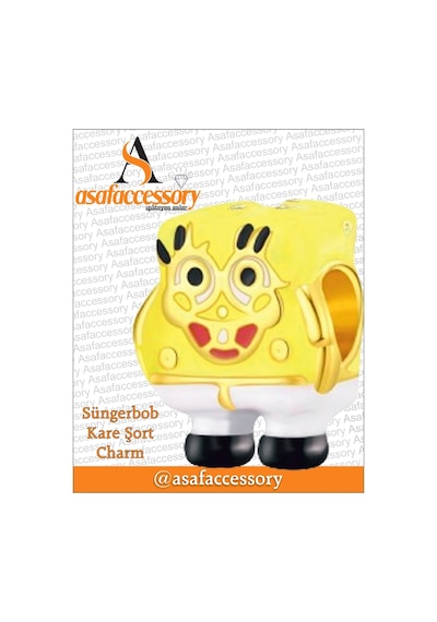 Süngerbob Kareşort Charm Gümüş Kaplama