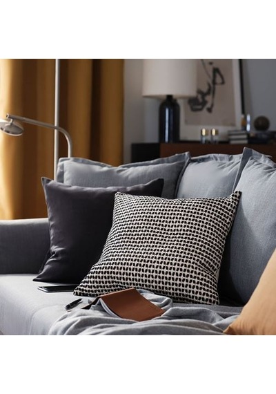 Ikea Kustfly Yastık Kılıfı 50 X 50 Cm Bej - Siyah Çok Renkli