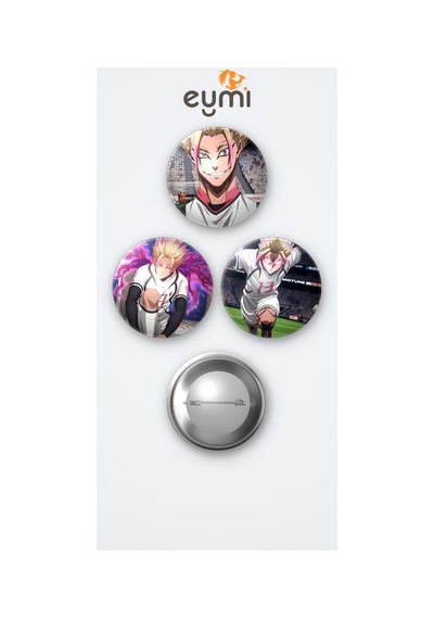 Blue Lock Animesi Shidou 3'lü Metal Rozet Seti 58mm İğneli Buton Çanta Yaka Rozeti Çok Renkli