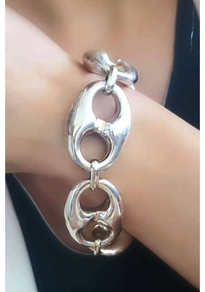 İtalyan Tasarımı 925 Ayar Gümüş Lüks Bileklik N11.31462
