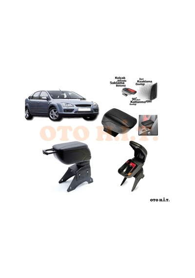 Ford Focus 2 Uyumlu Kol Dayama Ve Kolçak Sürgülü Bardaklıklı Ayar