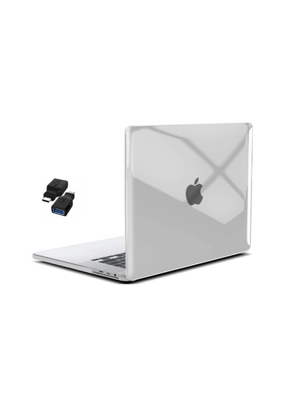 Apple Uyumlu MacBook Air 13" A1932 A2179 Kristal Şeffaf Koruma Kılıfı Kapak + Usb Çevirici Çok Renkli