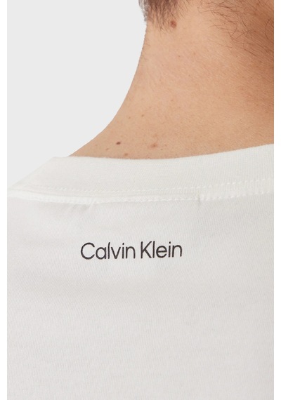 Calvin Klein Erkek T Shirt Lv04rf822g Yaf Beyaz Beyaz