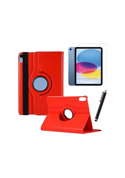 Apple Uyumlu iPad 10. Nesil A16 109 İnç Tablet Kılıfı Cam Kalem Set Kapaklı Kılıf