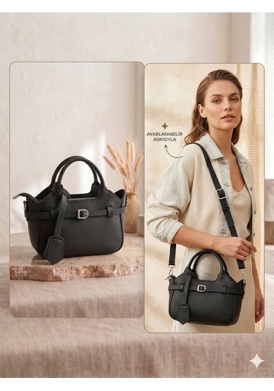 Aldorya Urban Buckle Deri Görünümlü Çanta Siyah