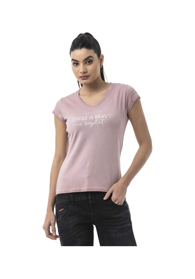 Wt396 Women's Graphic Print T-shirt Çok Renkli