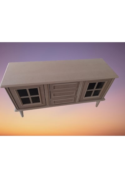 Tv Sehpa Windovs Nakış Klasik Model Ahşap Kayın Torna Retro Ayak Ham125cm Elyapım