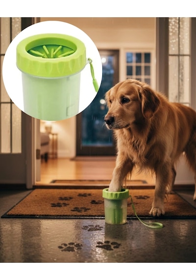 Mey İthalat Orta Ve Büyük Irk Köpekler İçin Pati Yıkama Kabı Pratik Hijyen Çözümü
