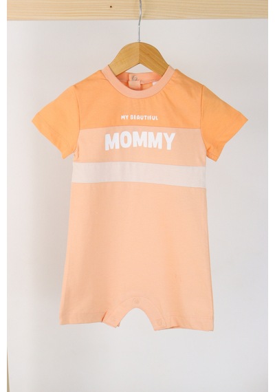 Harika Kids Kız Bebe&çocuk Penye Kumaş Mommy Baskılı Tulum 001