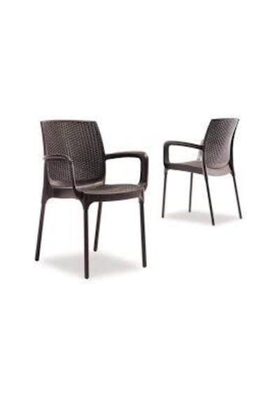 Tr Sunset Rattan 4 Adet Sandalye Takımı R008, Beyaz, Plastik Ve Cam Elyaf Genel