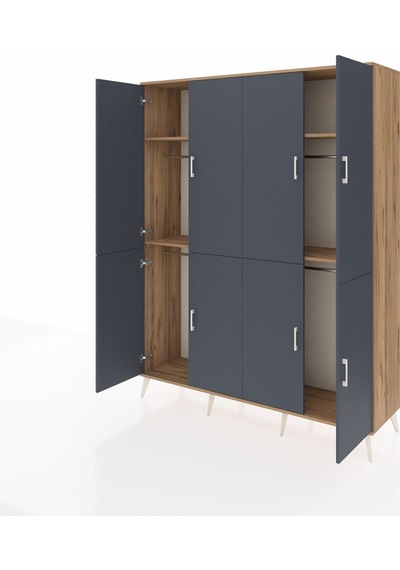Hyperion Gardrop 4 Raflı 8 Kapaklı 4 Askılı 176x44x221 Çam-antrasit/çam Antrasit/çam Hyperion Gardrop 4 Raflı 8 Kapaklı 4 Askılı 176x44x221 Çam-antrasit/çam Antrasit/çam