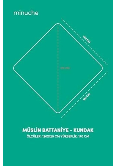 Müslin Bebek Kundak Örtüsü 120x120 Cm -%100 Pamuk 4 Kat Müslin Bebek Battaniye Bej Diğer