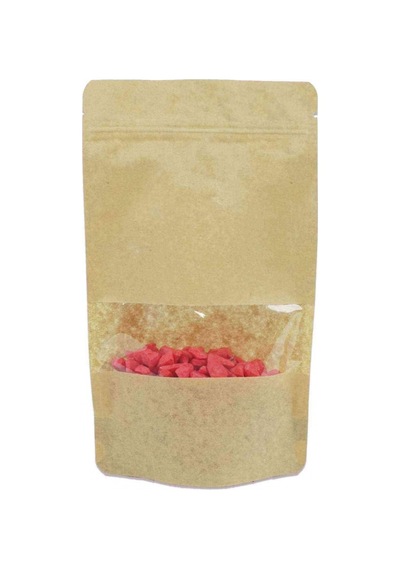 Kraft Pencereli Doypack 130X225 Mm 10 Adet