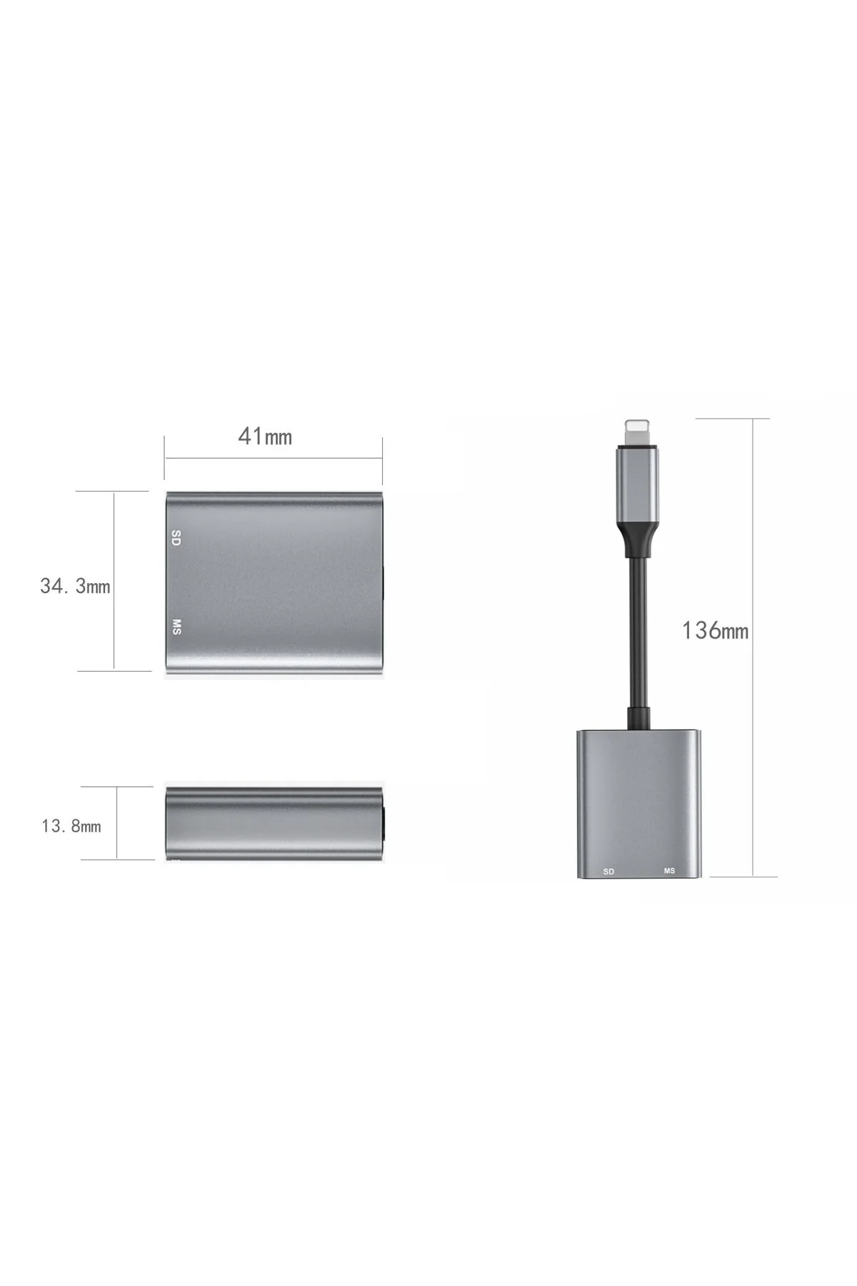 Mettzchrom Sony Hafıza Kart Okuyucu Lightning Hafıza Kart Okuyucu Memory Stick Pro Duo Sd Kart Apple Uyumlu iPhone