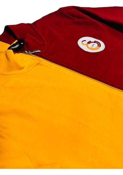 Galatasaray Lisanslı Sarı Kırmızı Parçalı Hakim Yaka Sweat Kutulu Sarı - Kırmızı