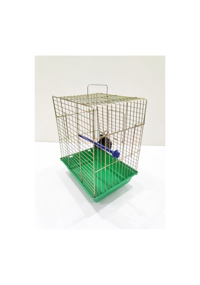 Mini Kuş Kafesi Tek Yemlikli Tek Kapılı Kuş Kafes 34x26x20cm Kuş