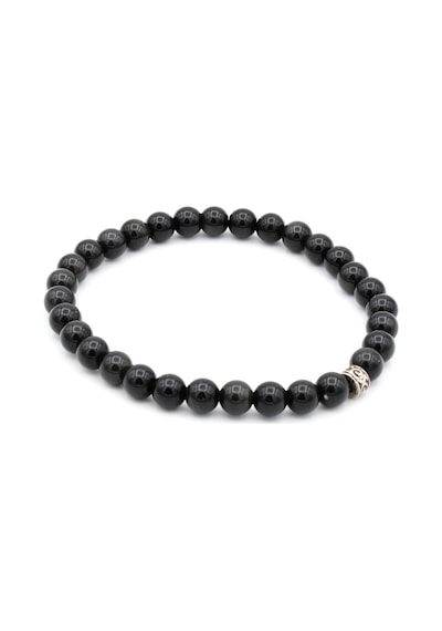 Hakiki Doğal Rainbow Obsidyen Bileklik 6 Mm Gri