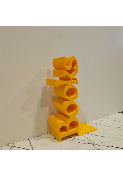 Kitap Tutucu Books Yazılı 3d - Sarı -