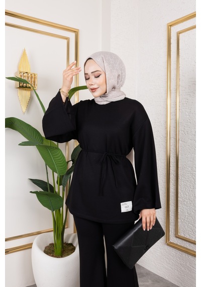 Nevayla Moda Mevsimlik Modal Kumaş Takım - T114 Siyah