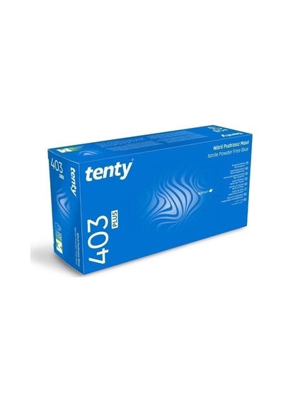 403 Plus Nitril Pudrasız Mavi Muayene Eldiveni 100'lü Paket Large L Beden