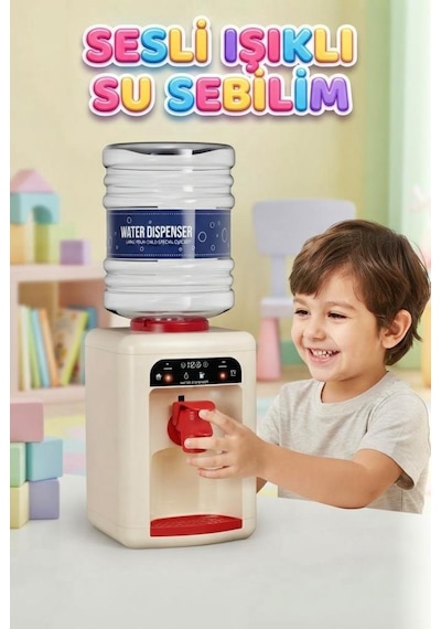 Sesli Ve Işıklı Çocuk Su Sebili 32 Cm - Minikler İçin Eğlenceli Ve Gerçekçi Bir Deneyim Oyuncak Su Sebili